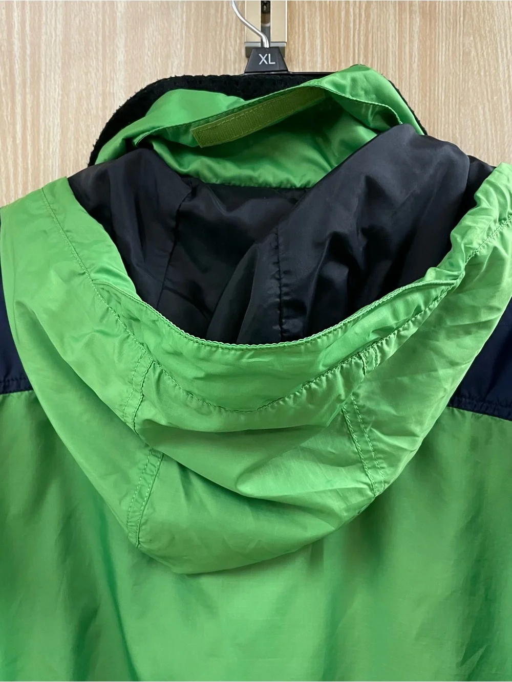 The North Face green color block jacket size medium